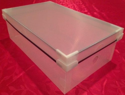 20 Pack Plastic Shoe Size Storage Top Lid Boxes Container for Closet Organizer