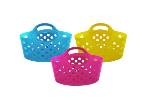bulk buys UU366-24 Plastic Storage Basket with Handles