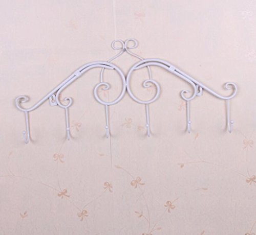 Zehui Coat Hook Clothing  Towel Hanger Storage Rack Decorative Wall Mounted Metal White