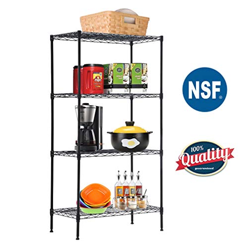 Wire Shelving Unit Metal Shelf Organizer Heavy Duty Wire Rack Storage Unit NSF Certification Commercial Grade Rack Utility for Bathroom Office Kitchen 14 Dx24 Wx47 H