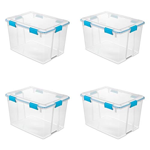 STERILITE 80 Quart Plastic Home Storage Gasket Box Container Clear 12 Pack