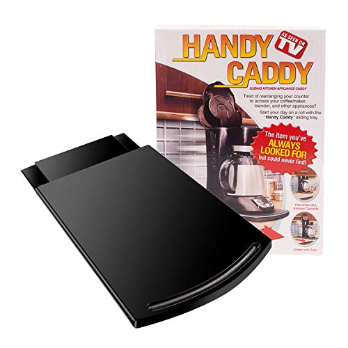 Caddy Sliding Coffee Maker Tray Mat Moving Slider Caddy Organizer Countertop Appliance Tray Under-Cabinet Sliding Shelf for Coffee Machine Blenders Mixers and Toasters with Smooth Wheels