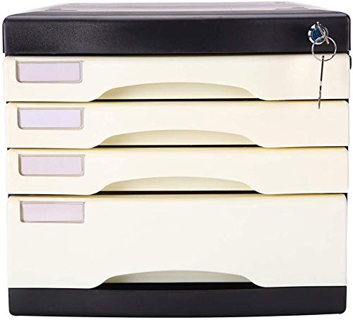File Cabinets File Cabinet Durable Plastics Five-Layer Lock Upper Drawers Useful Drawer Storage Unit File Plastic35X26X235CM File Cabinet Color  White