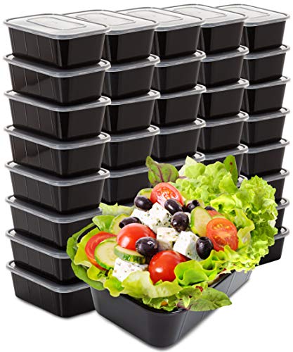 Food Containers Meal Prep Containers - 40 Pack Plastic Food Containers with Lids Food Prep Containers for Meal Prepping Plastic Food Storage Containers with Lids Plastic Containers 25 Ounce
