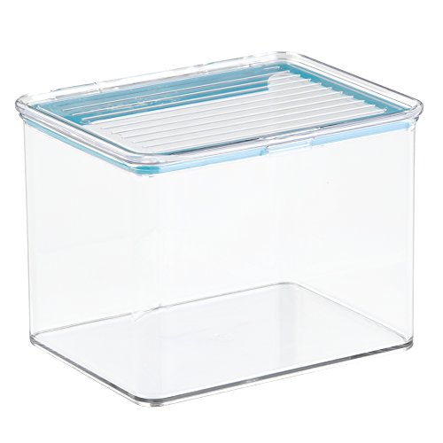 InterDesign Pantry Food Storage Organizer Bin for Kitchen with Air-Tight Hinged Lid-2 Quart Clear