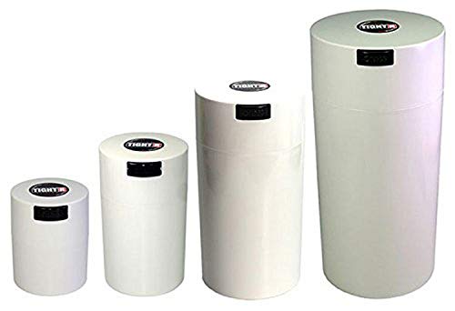 Tightvac Nested Set of 4 Vacuum Sealed Dry Goods Storage Containers 4 Sizes 24-Ounce 12-Ounce 6-Ounce 3-Ounce White CapWhite Body