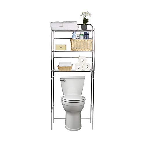 Mind Reader 3TOILR-SIL 3 Tier Organizer Bathroom Space Saver Over The Toilet Rack Silver