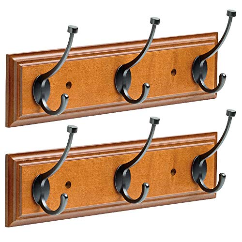 Franklin 2 Pack Brass 16 Hanging Coat Rack Wall Mounted Rail Organizer 3 Hooks Clothes Rack Heavy Duty