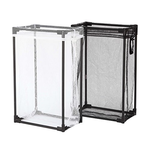 StorageManiac Pack of 2 Portable Laundry Hamper with Removable Mesh Laundry Bag Lightweight Mesh Laundry Hamper for Clothes Black and White