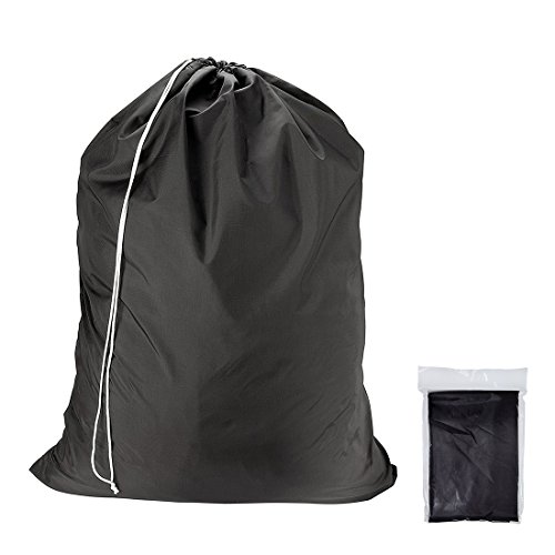 IHOMAGIC Laundry Bag with Pull String Closure Jumbo Size Large Washing Bag 24 by 36 inches Black