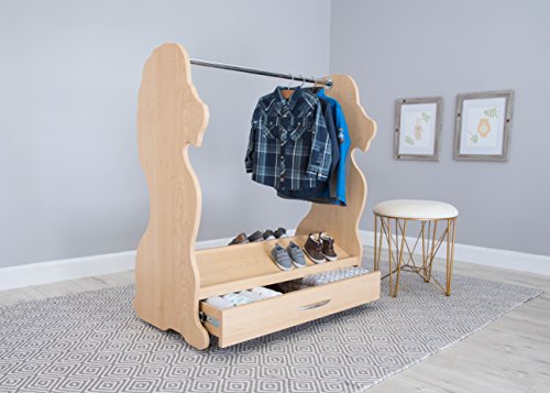 Ace Baby Furniture Lion Mobile Dress-Up Clothes and Shoe Organizer Natural Maple