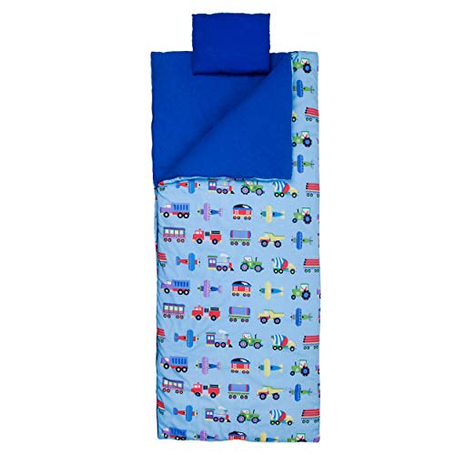 Wildkin Sleeping Bag for Toddler Boys and Girls Includes Pillow and Stuff Sack Perfect Size for Slumber Parties Camping and Overnight Travel Patterns Coordinate with Our Nap Mats and Lunch Boxes