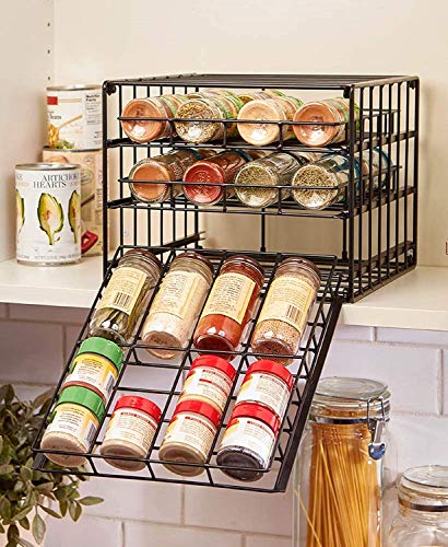 Iron Metal 3 Tier - 24 Bottle Spice Rack Pantry Cabinet Organizer By SkyMall