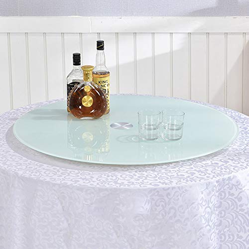 Glass Rotating Turntable Round Lazy Susan Rotating Kitchen Dining Table Tray White Painted Tempered Glass Rotating Board