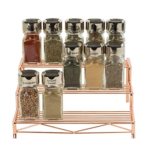 Kitchen Details Geode 3 Tier Spice Rack Organizer Free Standing Counter Top or Cabinet Rust Resistant Copper