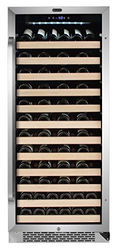 Whynter BWR-1002SD 100 Built-in or Freestanding Stainless Steel Compressor Large Capacity Wine Refrigerator Rack for Open Bottles and LED Display One Size Black