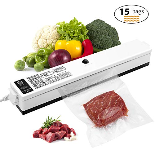 Vacuum Sealer Etrigger Automatic Vacuum Sealing Machine for Both Dried and Wet Fresh Food Suitable for Camping and Home UseProvide 15pcs Vacuum Sealer Bags of 20 × 25cm