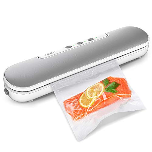 Vacuum Sealer Machine ABOX V69 Portable Food Vacuum Air Sealing System for Food Saver Storage Compact Design with Magnets and 10 Bags