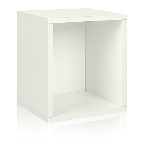 Way Basics Eco Stackable Storage Cube Plus and Cubby Organizer White made from sustainable non-toxic zBoard paperboard
