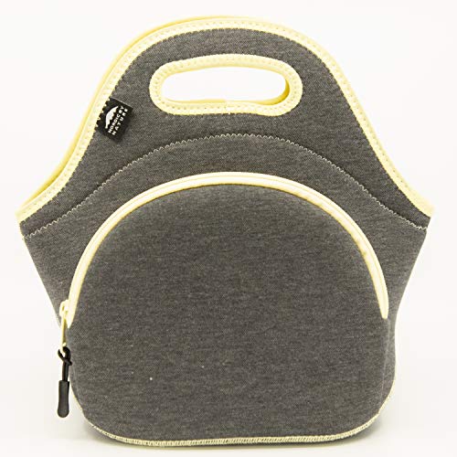 Lunch Bags For Women Lunch Boxes For Kids  Nordic By Nature Premium Insulated Lunch Box Extra Thick Neoprene Soft Cotton Feel Premium Stitching Outside Pocket Washable M Yellow