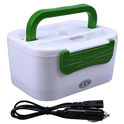 WHOSEE Portable 12V Car Use Electric Heating Lunch Box Bento Meal Heater Food Warmer 45W Green