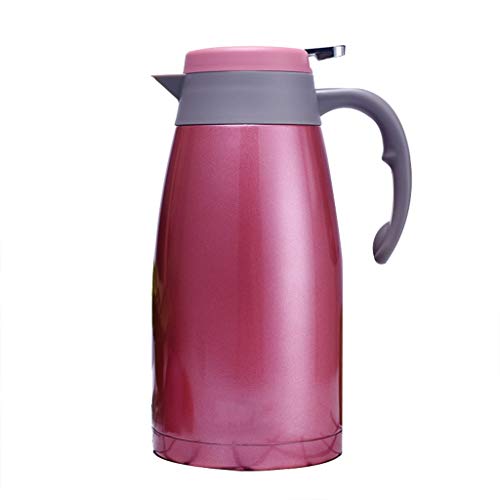 LRXG Insulation PotVacuum 2L High Capacity Insulated Car Travel Mug Flask Double Walled Leakproof Coffee Food Hot and Cold Drink Thermos Jug G5 color  Red