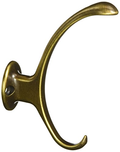 Stanley National Hardware V8008 5 Garment Hook in Antique Brass