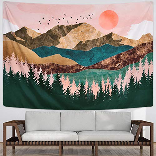 Sevenstars Mountain Tapestry Forest Tree Tapestry Sunset Tapestry Nature Landscape Tapestry Wall Hanging for Room709 × 925 inches
