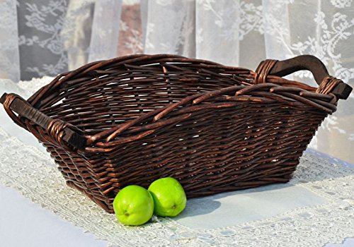 Wicker Neatening Fruit Basket Handmade Storage Food Bread Box Willow Bread Bins Woven Straw Basket Chocolate