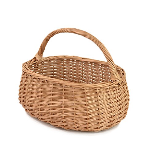 RURALITY Eco-friendly Wicker Basket Woven Storage Basket with Handle