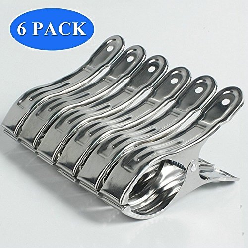 ZILONG Set of 6 Stainless Steel Beach Towel Clips for Beach Chairs Multi-Purpose Clothespin Clothes Pins Peg Anti-drop and Windproof for HomeTravel
