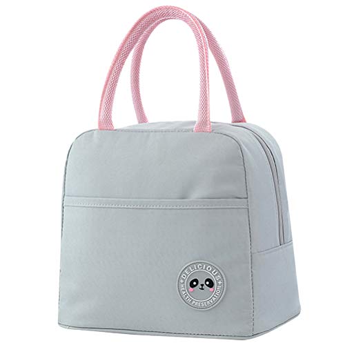 Aulandy Insulated Lunch Bag for Women Men，Leakproof Lunch Box for Adult and Kids Lunch Cooler Tote for Office Work（Gray）