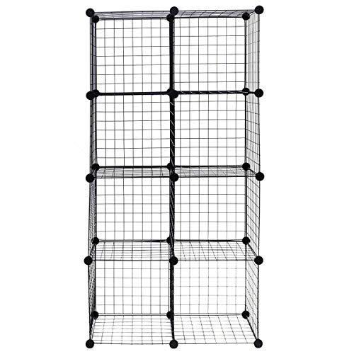 Heize best price Black DIY Organizer Wire Storage Cubes of 8 Shelves Wardrobe Organizer Bookcase US Stock