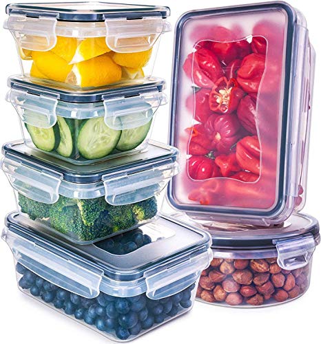 Fullstar Airtight Food Storage Containers with Lids - Plastic Food Containers with Lids - Plastic Containers with Lids - Lunch Containers  6 Pack Kitchen Storage Containers with Lids BPA-Free