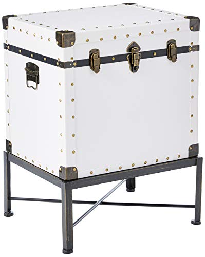 Trunk-style Accent Cabinet White