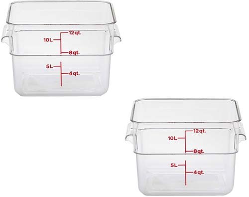 Culinary Depot 2 Pack Food Storage Square Container 12 Quart