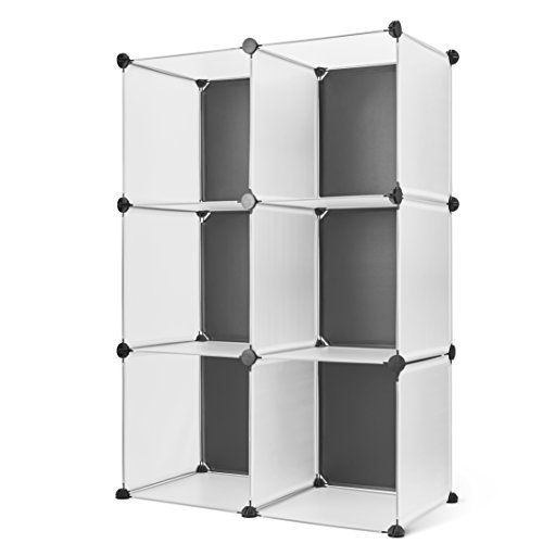 Titan Mall Storage Cabinet 6-Cube Storage Organizer DIY Modular Storage Cubes BookShelf BlackWhite