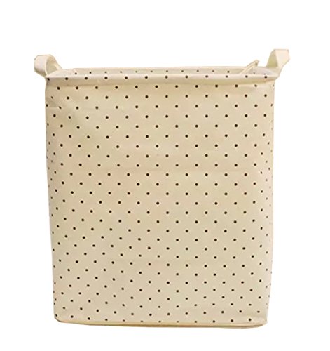 Hflove Large thick Folding Rectangle Laundry Basket Waterproof Linen Storage Basket Laundry Basket Polka Dot
