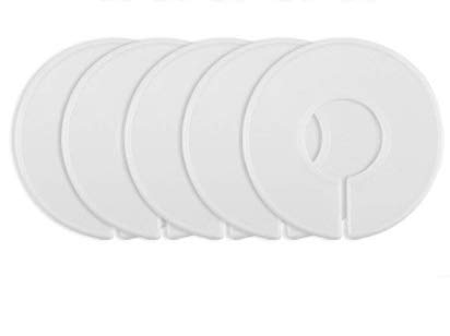VNDEFUL 10 Pieces White Clothing Rack Size Dividers Round Hangers Closet Dividers