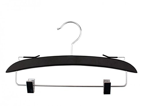 NAHANCO NH13B Wooden Intimate Apparel Hanger with Chrome Hardware and Dropped bar in Low Gloss Black 14