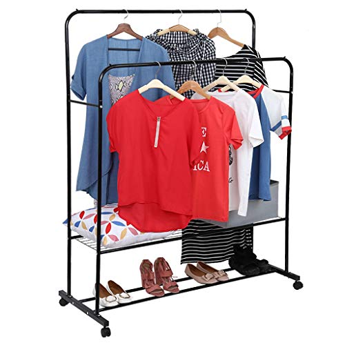 Lavany Metal Garment Clothes Rack Heavy Duty Clothes Stand Rack Storage Clothing Garment Rack Shelf with Wheels US Stock