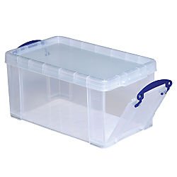 Really Useful BoxR Plastic Storage Box 8 Liters 13 14in x 7 34in x 6 34in Clear