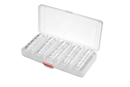 SE 87134DB 25-in-1 Round Containers Inside a Plastic Storage Box with Stackable Screw-On Lids 1 x 34 Clear