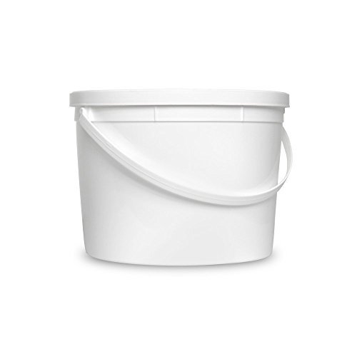 1 Gallon White Bucket Lid - Set of 5 - Durable All Purpose Pail - Food Grade - Plastic Container