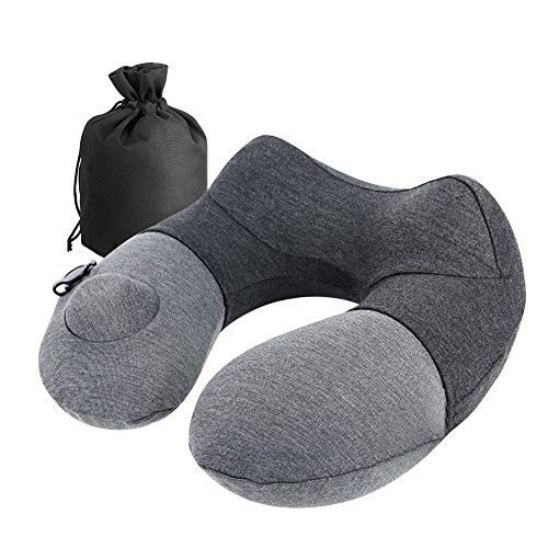 LianLe Travel Pillow Inflatable Neck U-Shape Pillow for Traveling Airplane Support Head Neck with Storage Bag