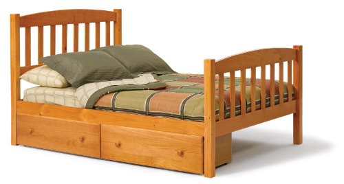 Chelsea Home Furniture 3643460-S Full Mission Bed with Underbed Storage 45H Honey