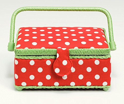 Prym Polka Dot Small Craft Storage Box Red White Green