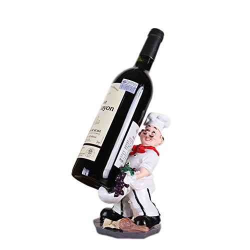 WuKong Craetive Home Life Resin Crafts Fashion Home Decoration European Style Fruit Chef Red Wine Rack Style C