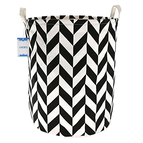 Jacone Stylish Rhombus Pattern Design Storage Basket Cotton Fabric Cylindric Nursery Laundry Hamper with HandlesDecorative and Convenient197-inch by 158-inch