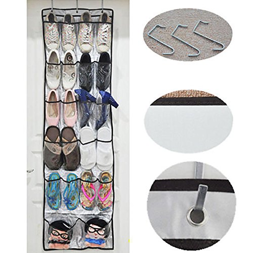 22 Pockets Over the Door Shoe Organizer Space Saver Rack Hanging Storage